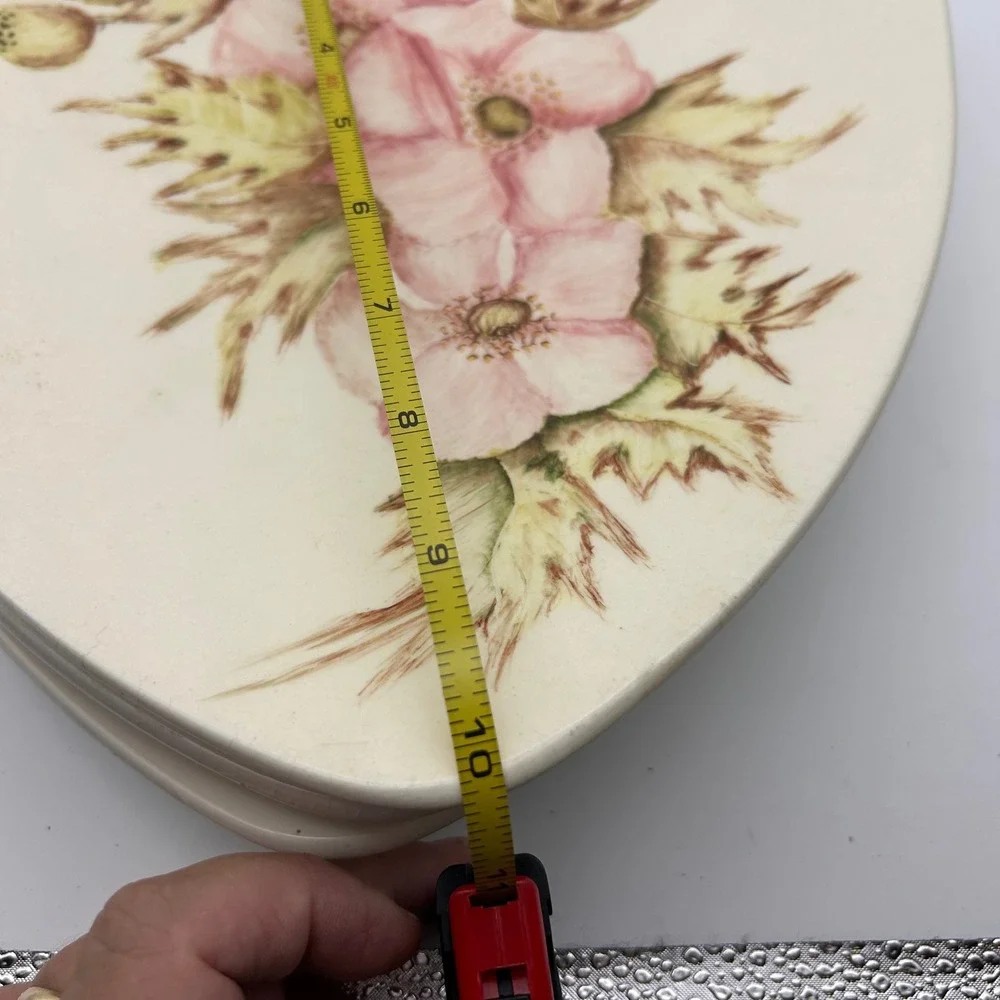 Vintage Holland Mold Triangular Floral Plates Set of 3 Signed Bert Lyerly 1961